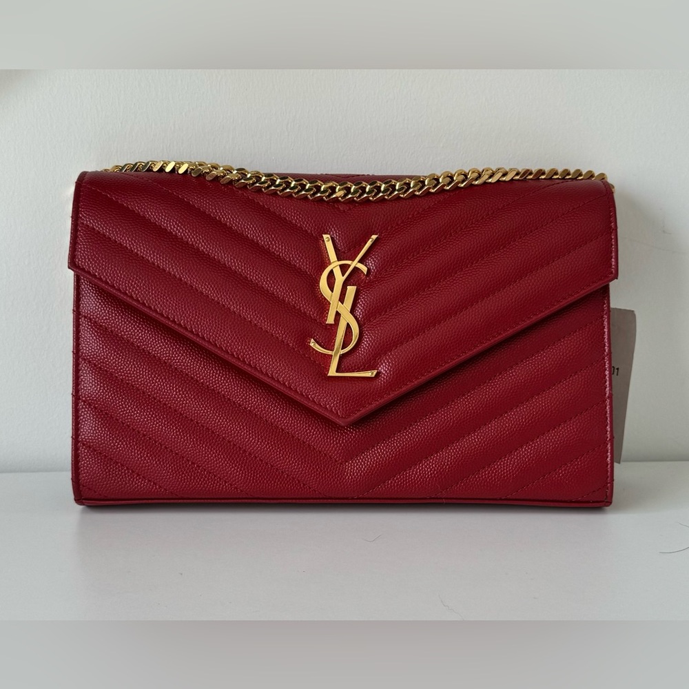 Saint Laurent Medium Monogram Matelassé Leather Wallet-On-Chain - LIKE NEW